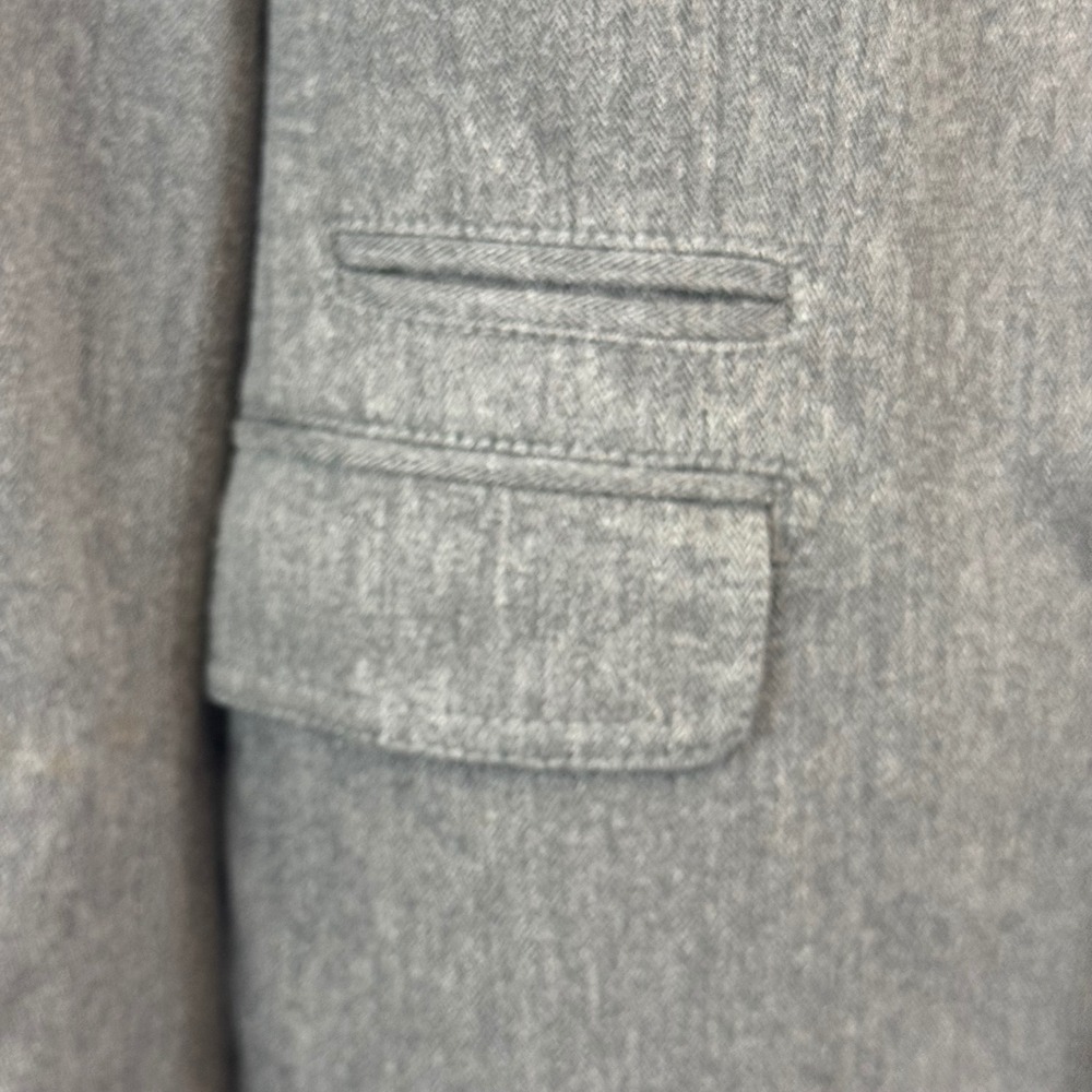 Lucky Brand Mens Charcoal Grey Herringbone Cotton Skull Lining Blazer Jacket L - Picture 8 of 16